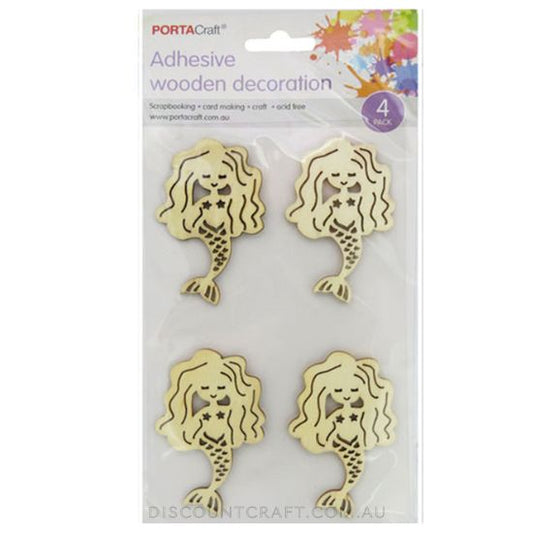 Self Adhesive Laser Cut Shapes 45x75mm 4pk - Mermaids
