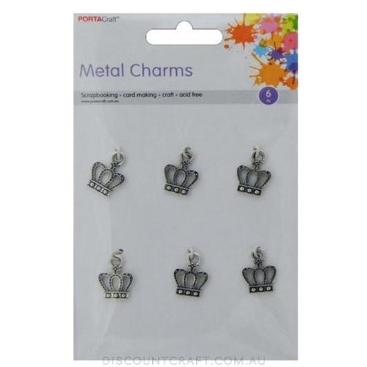 Charms Metal 6pc Crowns