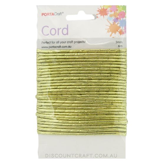 Metallic Cord 3mm 6m - Gold