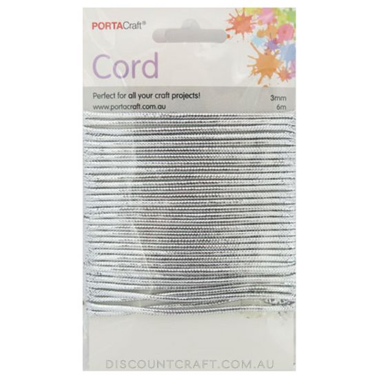 Metallic Cord 3mm 6m - Silver