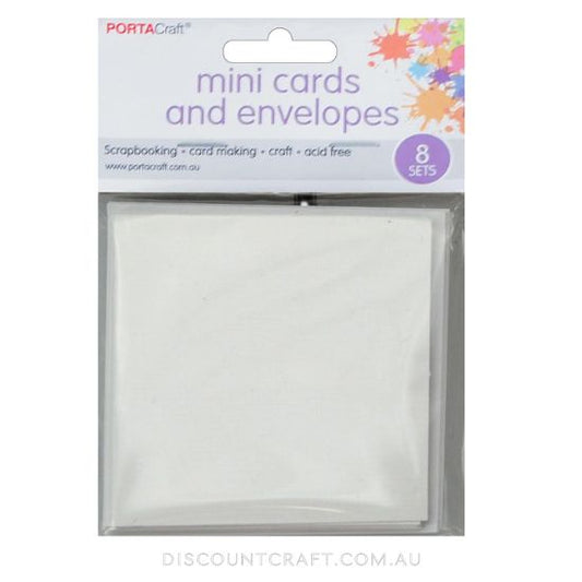 Mini Cards & Envelopes 77x77mm 8pk -  White