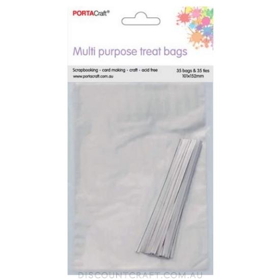 Multi Purpose Treat Bags 101x152mm with Ties 35pk