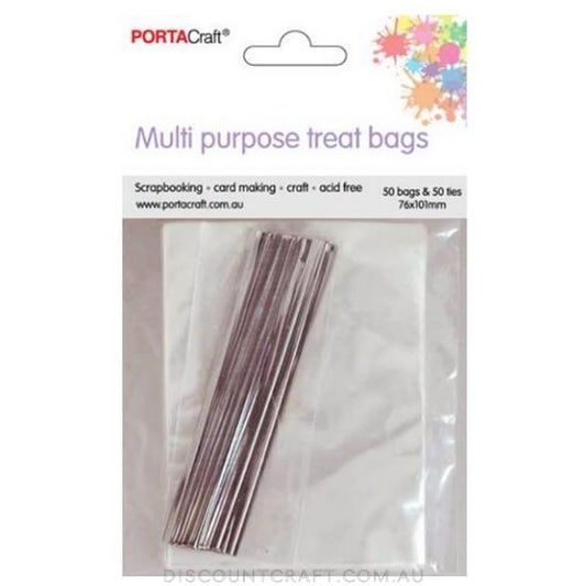 Multi Purpose Treat Bags 76x101mm with Ties 50pk