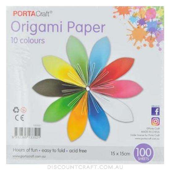 Origami Paper 15x15cm 100pk 10 Colours - Discount Craft