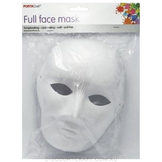 Paper Mache Mask Full Face 18.5x24cm