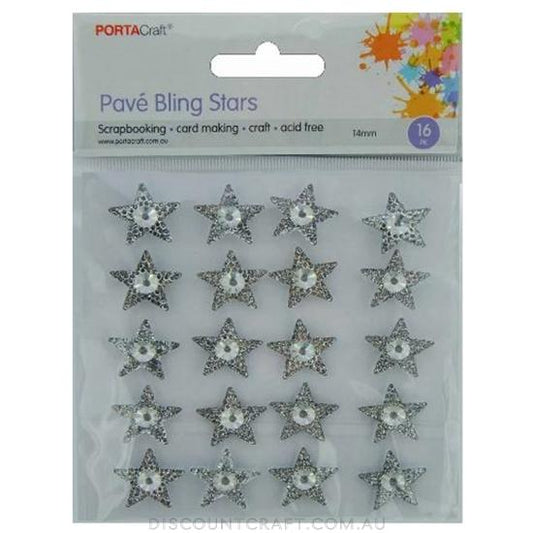 Pavé Bling 14mm Stars 16pk - Clear