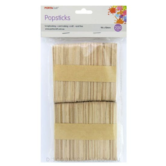 Popsticks  94x10mm Medium 200pk Natural