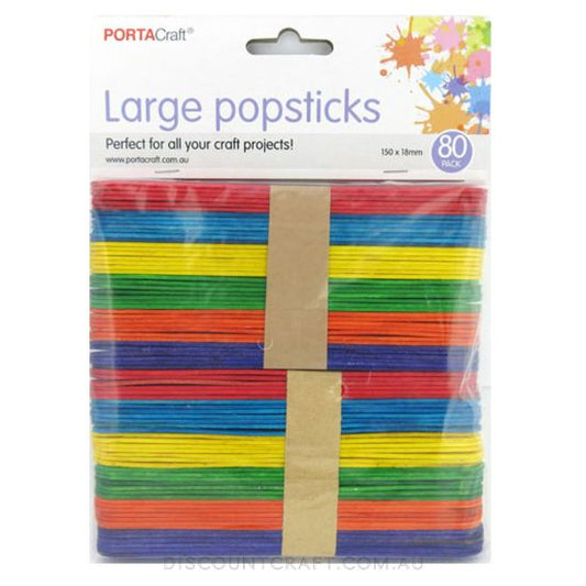 Popsticks Large 80pk - Coloured