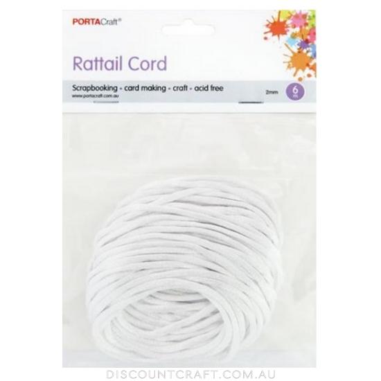 Rattail Cord 2mm 6m - White