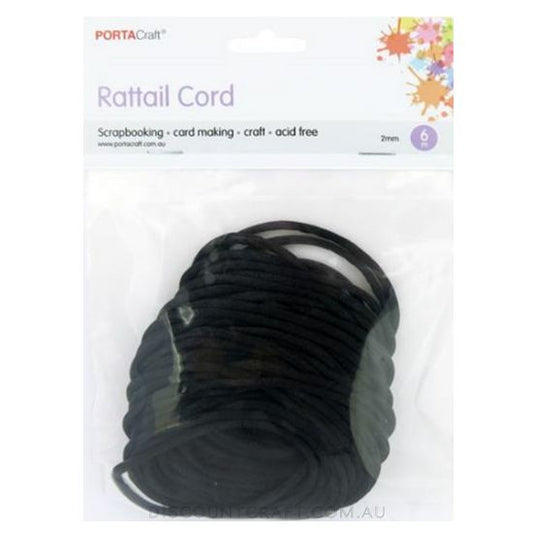 Rattail Cord 2mm 6m - Black