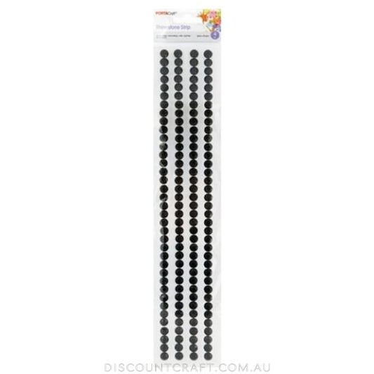 Rhinestone Borders  8mm 30cm 4 Strips - Black