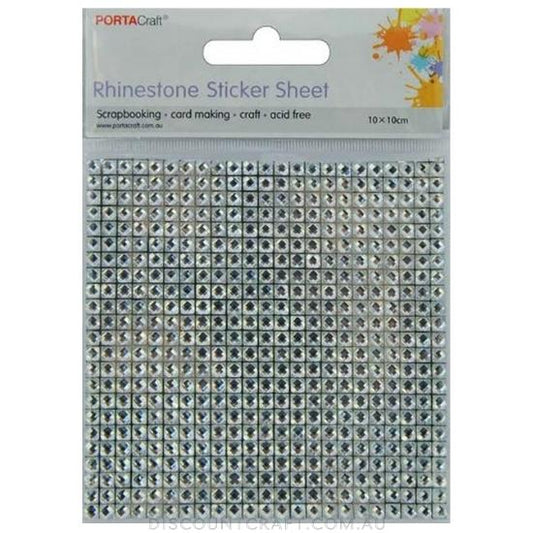 Rhinestone Sheet 4mm 100x100mm - Clear