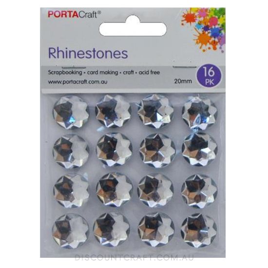 Rhinestone Sheet 20mm 16pk - Clear - Discount Craft