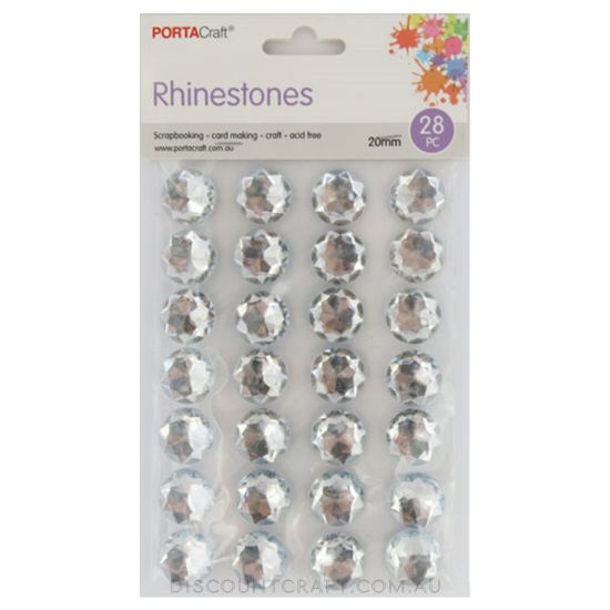 Rhinestone Sheet 20mm 28pk - Clear - Discount Craft