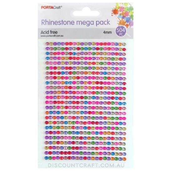 Rhinestone Sheet 4mm 504pc - Multicolour