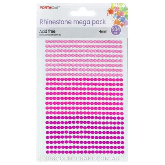 Rhinestone Sheet 4mm 504pc - Pinks Theme