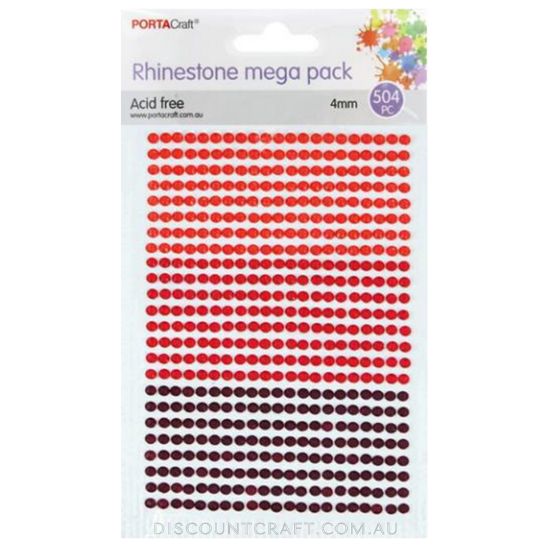 Rhinestone Sheet 4mm 504pc - Reds Theme