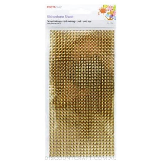 Rhinestone Sheet 4mm 90x170mm - Gold