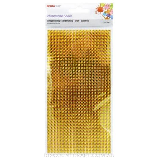 Rhinestone Sheet 4mm 90x170mm - Honey Gold