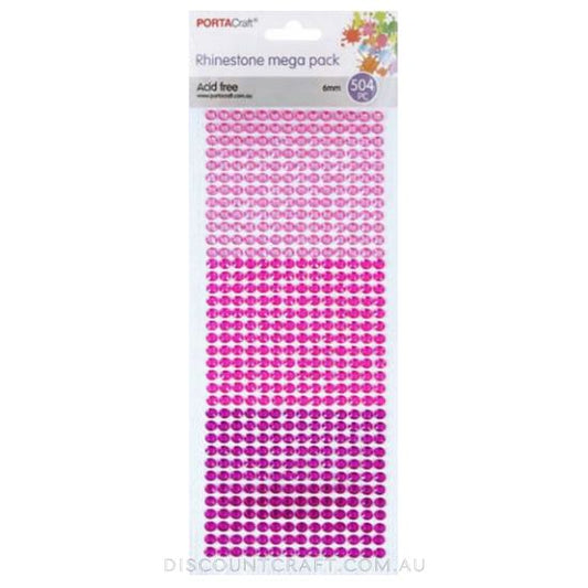 Rhinestone Sheet 6mm 504pc - Pinks Theme