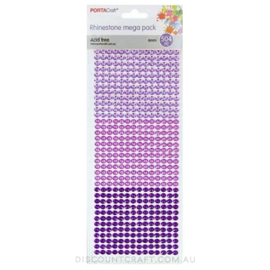 Rhinestone Sheet 6mm 504pc - Purples Theme