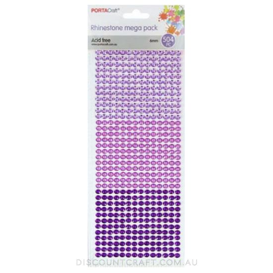 Rhinestone Sheet 6mm 504pc - Purples Theme - Discount Craft