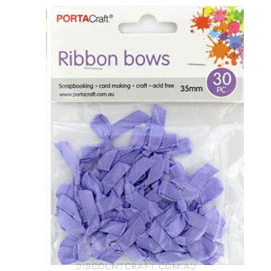 Ribbon Bows 35mm 30pk - Lavender