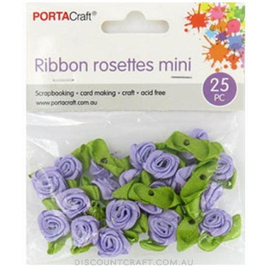 Ribbon Rosettes Mini 25pk - Lavender