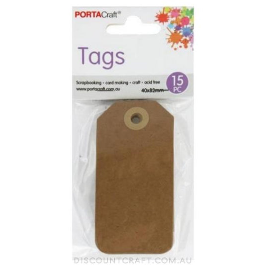 Craft Tags 40x82mm 15pc -  Kraft