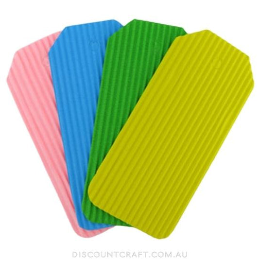 Tags Corrugated 50x107mm 12pk- Coloured
