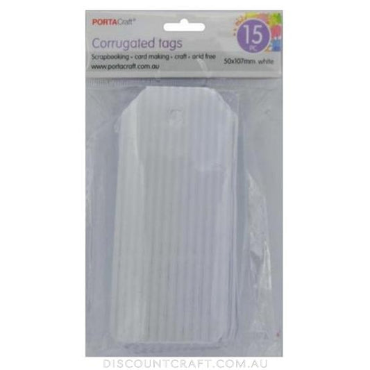 Tags Corrugated 50x107mm 12pk - White