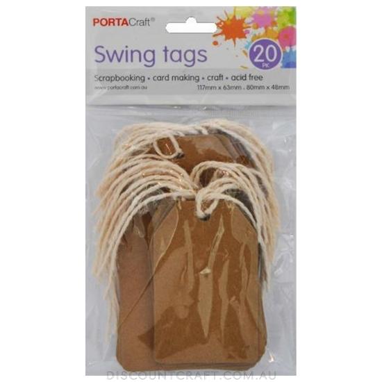 Tags with String 63x117mm & 48x80mm - Kraft