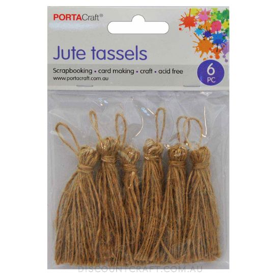Tassels 70mm 6pk - Jute