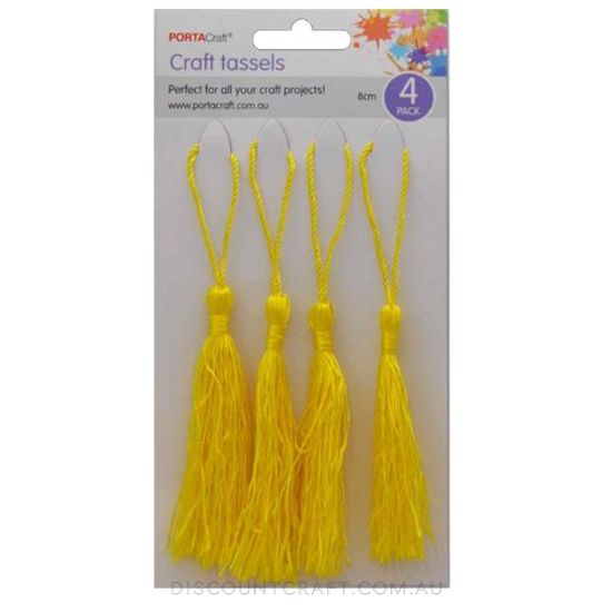 Tassels 80mm 4pk - Bright Gold