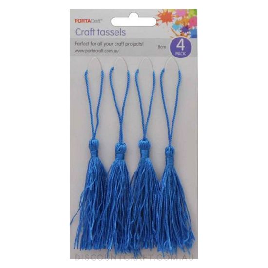 Tassels 80mm 4pk - Cobalt
