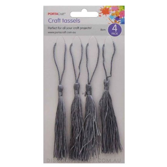 Tassels 80mm 4pk - Silver