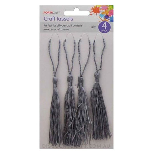 Tassels 80mm 4pk - Silver