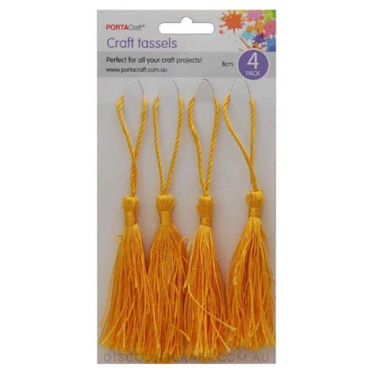 Tassels 80mm 4pk - Soft Gold