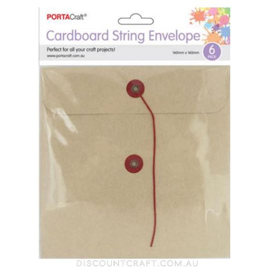 Tie Down Envelopes 160x160mm Kraft 6pk