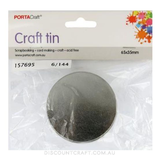 Round Craft Tin 65x43mm 1pk
