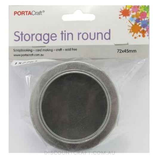 Round Craft Tin with Window Lid 72x45mm 1pk