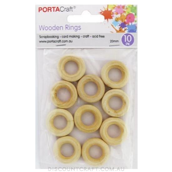 Wooden Rings 20mm 10pk
