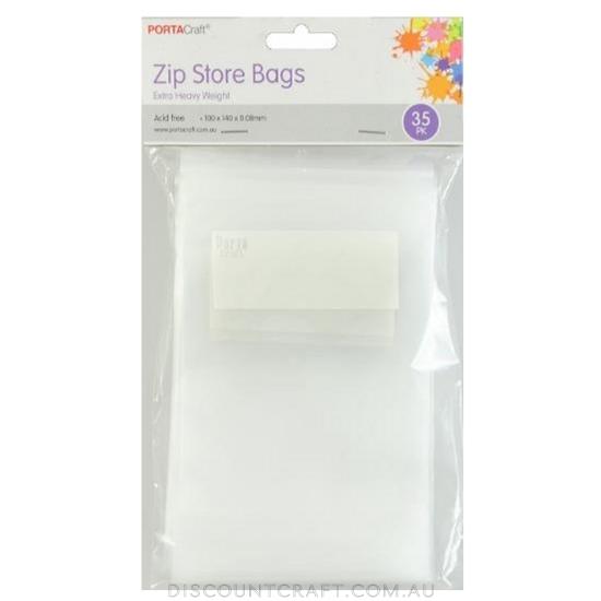 Zip Store Bags with Printed Panel - 100x140mm 35pk - Discount Craft