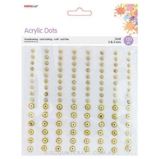 Acrylic Dots 3 & 5mm 120pk - Gold