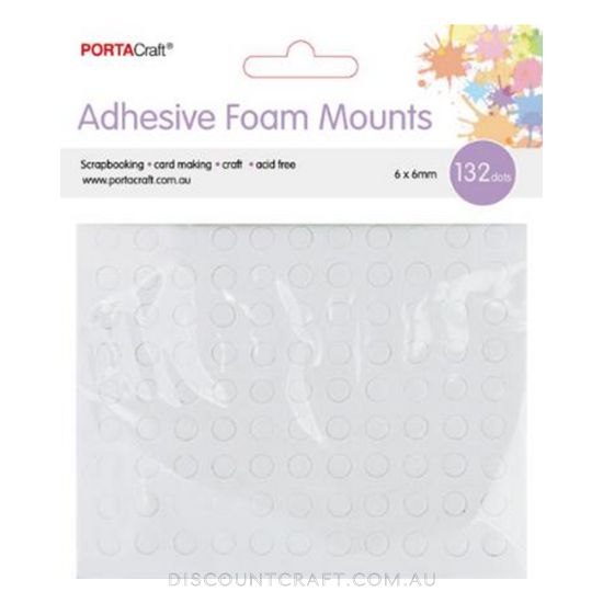 Adhesive Foam Mounts Double Sided 6mm Dots 132pk