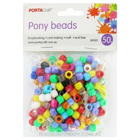 Beads Pony 6mm 50g - Multicolour