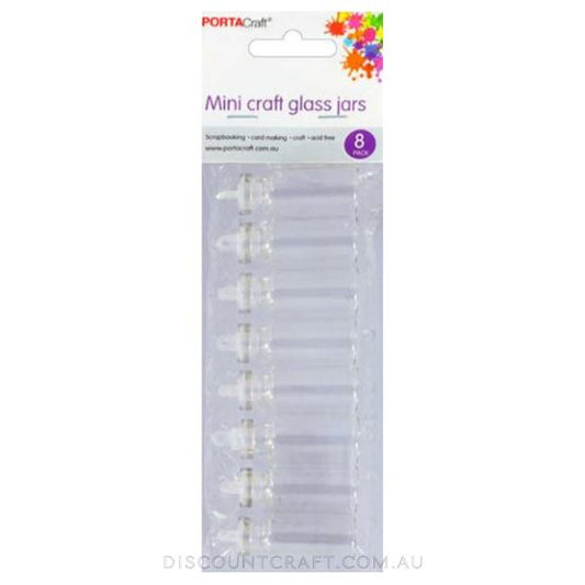 Glass Jars 11x35mm 8pk with Plastic Stoppers