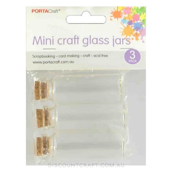 Glass Jars 22x60mm 3pk With Cork Stoppers Discount Craft   PortacraftGlassJars22x60mm3pkwCorkStoppers 