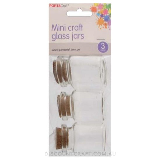 Glass Jars 30x40mm 3pk with Cork Stoppers