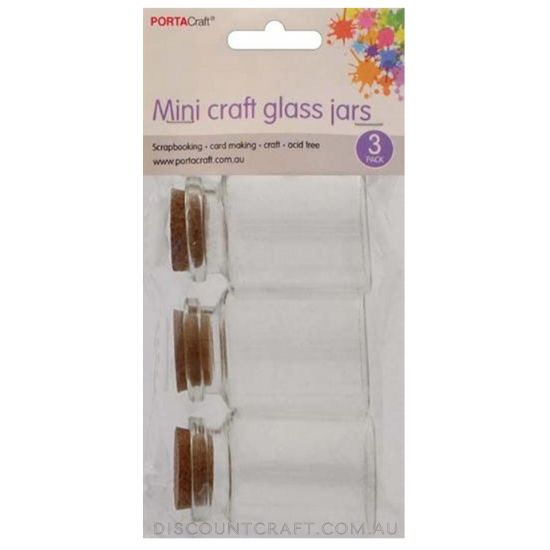 Glass Jars 30x50mm 3pk with Cork Stoppers